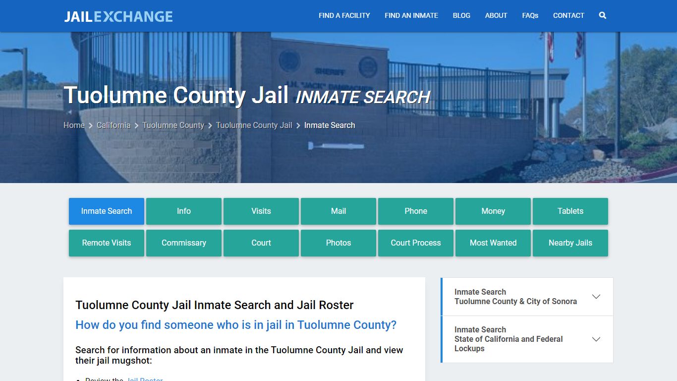 Inmate Search: Roster & Mugshots - Tuolumne County Jail, CA